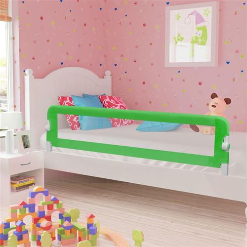 vidaXL Barrière de sécurité de lit enfant Vert 180 x 42 cm Polyester