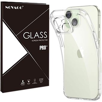 Coque Résistante NOVAGO pour iPhone 15- Transparente en silicone souple et solide - 1