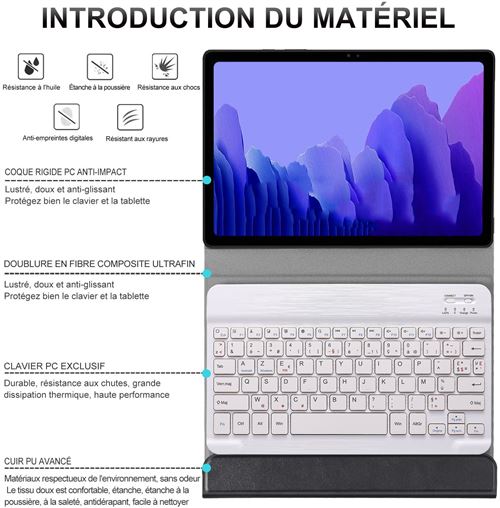 4€32 sur Étui HSMY avec Clavier Français AZERTY Bluetooth pour Samsung  Galaxy Tab A 8.0 T290 - Or&Blanc - Clavier pour tablette - Achat & prix