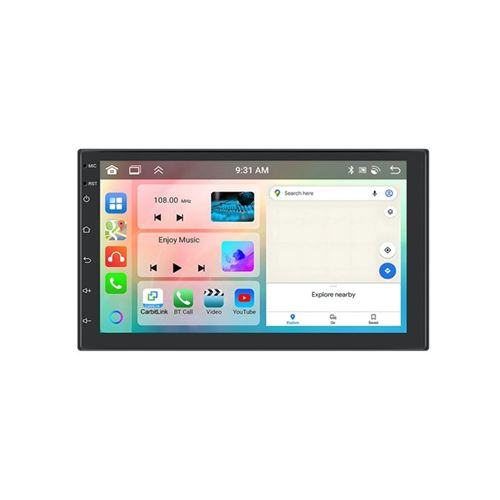 Autoradio Android 13 Écran 7 Carplay GPS WiFi Bluetooth Navigation Voiture YONIS