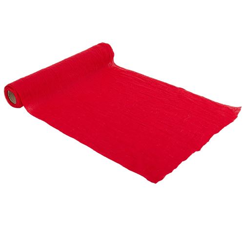 chemin de table mousseline rouge lavable 28cmx5m - 91118