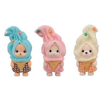 5593 Sylvanian Families Le trio des bébés en costumes de crèmes glacées