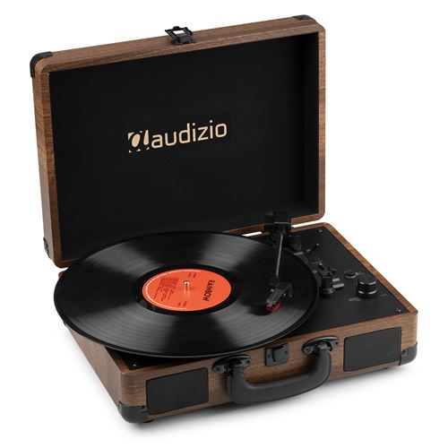 Audizio Rp116W - Platine Vinyle Rétro Avec Bluetooth 5.0 In & Out, Haut-Parleurs Intégrés - Acacia