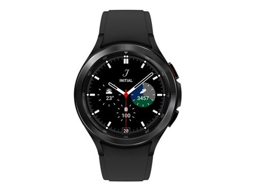 Samsung Galaxy Watch4 Classic - 46 mm - zwart - smart watch met sportband met ribbels - fluoroelastomeer - zwart - display 1.4" - 16 GB - NFC, Wi-Fi, Bluetooth - 52 g