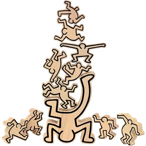 Non Communiqué Jeu D'équilibre En Bois Par Keith Haring Vilac