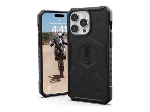 UAG Rugged Case for Apple iPhone 15 Pro Max [6.7in] - Pathfinder Black - Coque de protection pour téléphone portable - robuste - compatibilité avec MagSafe - pare-chocs en TPU - noir - pour Apple iPhone 15 Pro Max