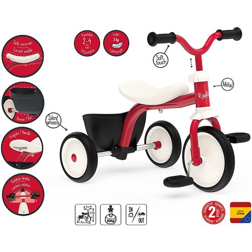 Porteur Rookie rouge - Jeux et jouets Smoby - Avenue des Jeux