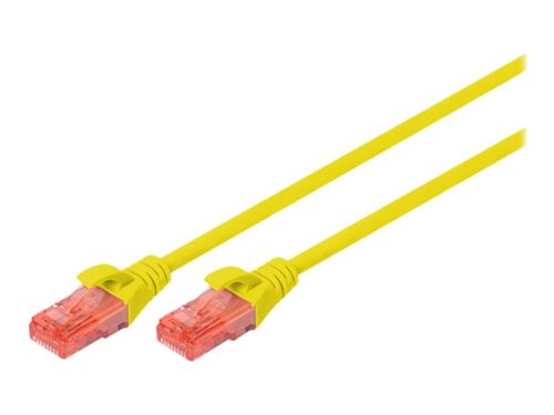 DIGITUS - Cordon de raccordement - RJ-45 (M) pour RJ-45 (M) - 25 cm - UTP - CAT 6 - démarré, sans halogène, moulé, sans crochet - jaune (pack de 10)