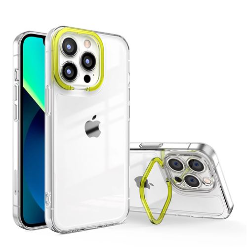 Coque pour iPhone 13 Pro Max FONGWAN avec support de bague invisible - jaune