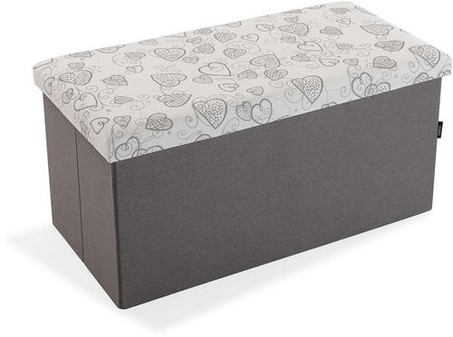 Versa - Banc coffre pliable en lin Coeur