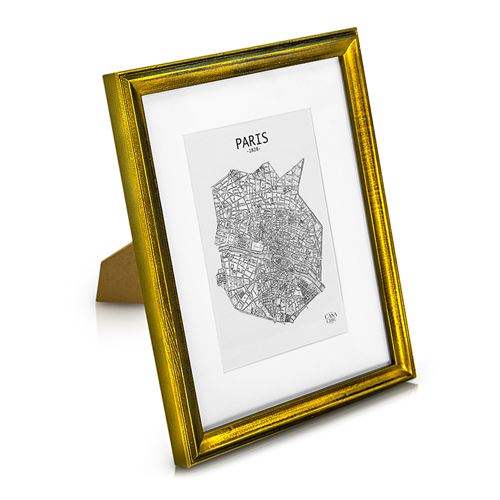 Cadre photo - Blumfeldt Casa chic Lancaster - rectangulaire 24,8 x 19,3 cm - bois - Doré