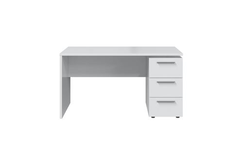 Paris Prix - Bureau 3 Tiroirs Design caisson 138cm Blanc