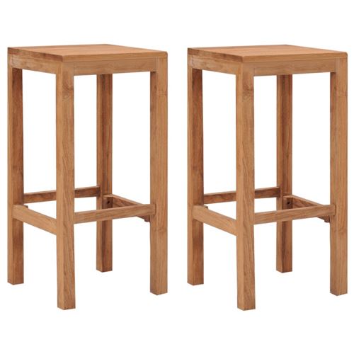 vidaXL Tabourets de bar 2 pcs Bois de teck massif