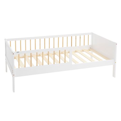 Non Communiqué Garçons Beige, Weiß Ml-Design Lit D'enfant Design Simple 80X160 Cm Blanc-Naturel En Bois De Pin Massif Avec Sommier À Lattes Protection Contre Les Chutes Pour Et Filles Sans Matelas Matériel De Montage Inclus - Image 1