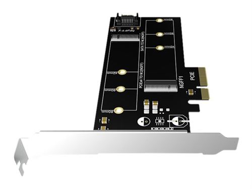ICY BOX IB-PCI209 - Contrôleur de stockage - M.2 - M.2 Card - PCIe 3.0 x4, SATA 6Gb/s - noir