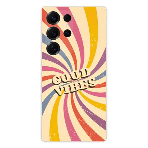 Coque en silicone imprimée compatible Samsung Galaxy S25 Ultra Good vibes