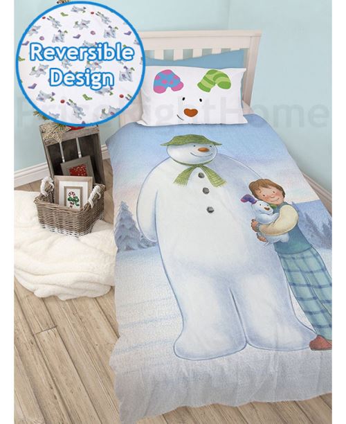 Le bonhomme de neige et le Snowdog de couette unique ensemble de couverture