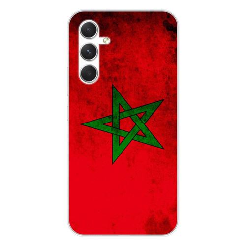 Coque en silicone imprimée compatible Samsung Galaxy A54 5G Drapeau Maroc