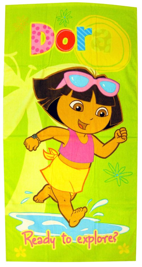Nickelodeon Serviette de bain Dora verte junior 70 x 140 cm