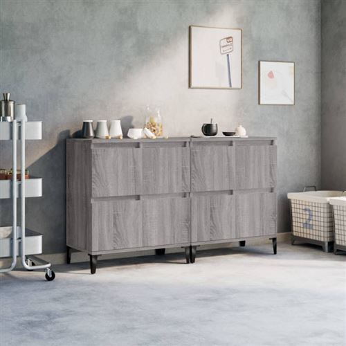 Vidaxl Gris Buffets 2 Pcs Sonoma 60X35x70 Cm - Image 3