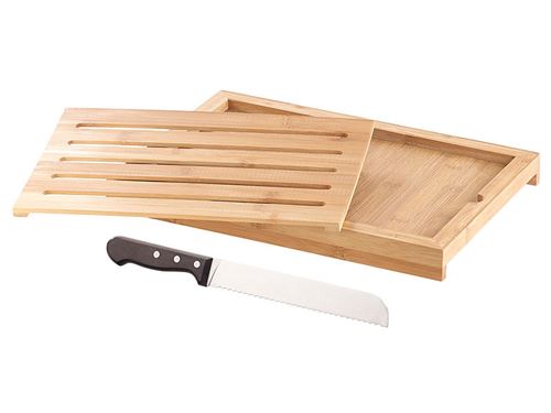 Couteau à pain lame 20 cm et planche à découper en bambou