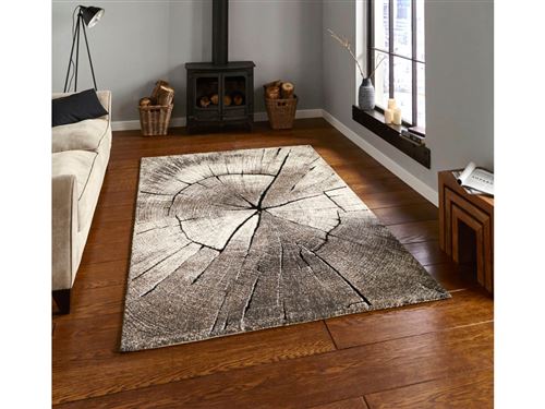 BOBOCHIC Tapis PLATO Beige / Noir 120 x 170