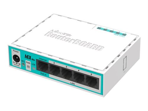 MikroTik RouterBOARD hEX lite RB750r2 - Router - 4-poorts switch
