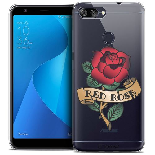 Coque Crystal Gel Asus Zenfone Max Plus (M1) ZB570TL (5.7 ) Extra Fine Tatoo Lover - Red Rose