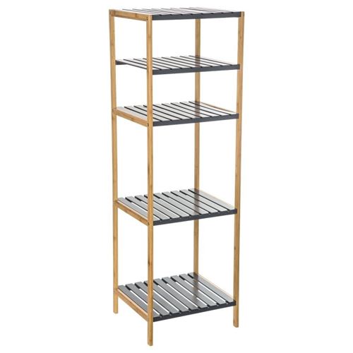 Etagère Varia gris salle bain 5 niveaux bambou