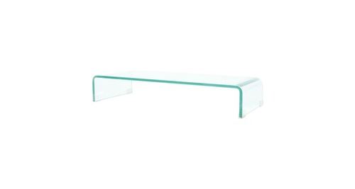 vidaXL Tv-meubel/monitorverhoger transparant 80x30x13 cm glas
