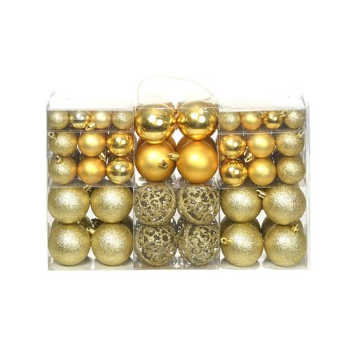 vidaXL Kerstballenset 6 cm goud 100-delig