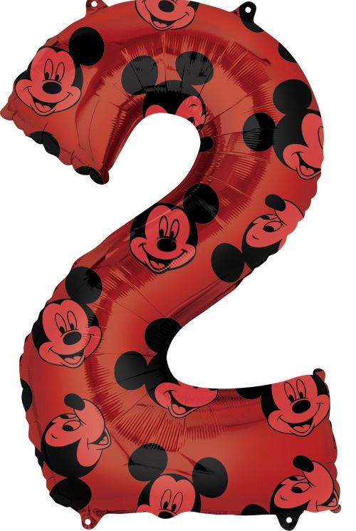 Amscan ballon d'aluminium Mickey Mouse 2 ans junior 43 x 66 cm rouge