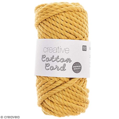Pelote de corde en coton 25 m - Moutarde - Rico Design