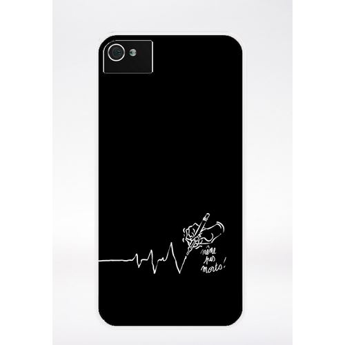 Coque Black Crayon Electrocardiogramme Compatible Iphone 4 Transparent