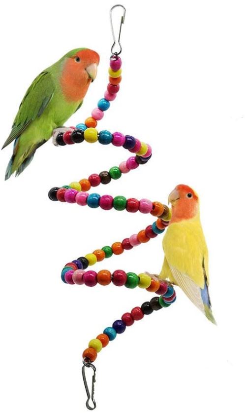 MEISO Lot de 7 Jouets pour Perroquet à Suspendre avec clochettes pour Animal Domestique, Perroquet, Howl, perruches, cacahus, pinsons et Autres Oiseaux de Petite Taille et Moyenne