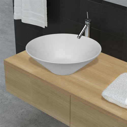 Lavello Da Bagno In Ceramica Porcellana Bacino Bianco - Vidaxl