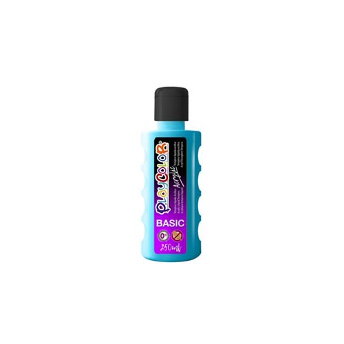Bidon Peinture Liquide Acrylique 250 ml. - Couleur Bleu Clair - Playcolor - Acrylic Basic - 18571