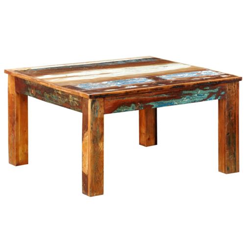 Vidaxl Multicolore Table Basse Carrée Bois De Récupération
