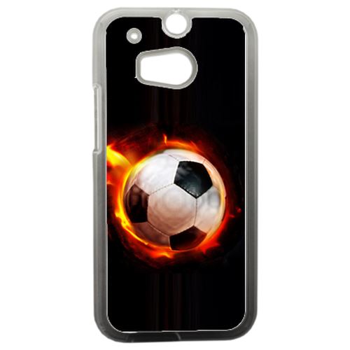 Coque Ballon De Foot En Feu Compatible Htc One 2 M8 Transparent
