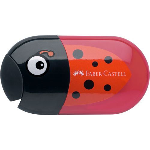 FABER-CASTELL Taille-crayon double 'coccinelle', rouge/noir