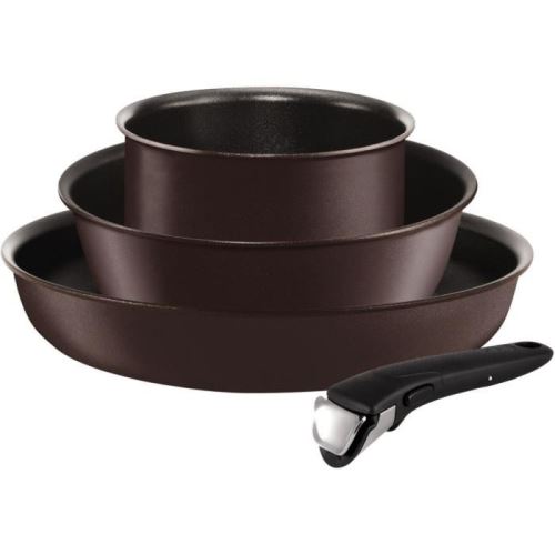 Tefal ingenio chef batterie de cuisine 4 pieces l6559702 18-22-26 cm tous feux dont induction