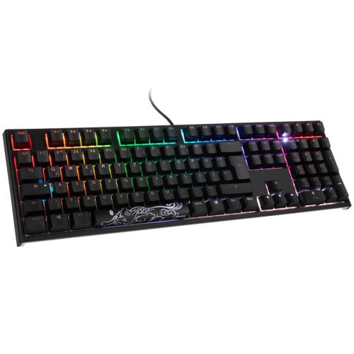 ducky ducky one 2 backlit pbt gaming clavier, mx-speed-silver, rgb le noir