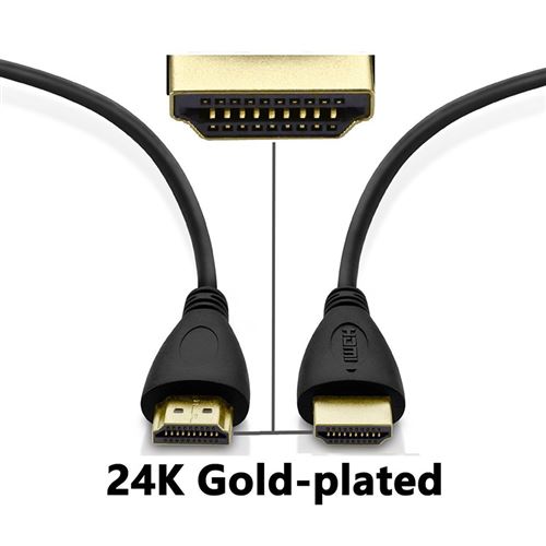 Adaptateur 2 ports Cable HDMI pour Console WII U Television TV Gold 3D FULL  HD 4K Ecran 1080p Rallonge