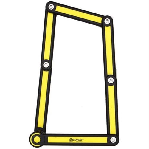 Antivol velo pliable a cle l 85cm auvray city lock noir/jaune avec support