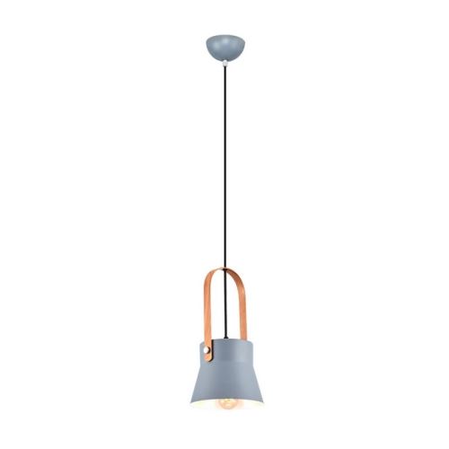 HOMEMANIA Lampe à Suspension Buck Chandelier - de Plafond - Gris, Bois en Métal, 16 x 16 x 120 cm, 1 x E27, Max 40W