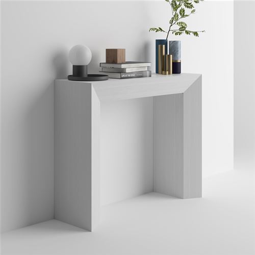 Mobilifiver Table console Giuditta, Blanc Frêne, 90 x 30 x 75 cm, Mélaminé, Made in Italy