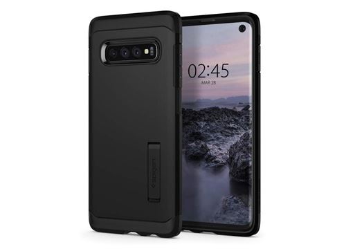 Spigen Tough Armor - Achterzijde behuizing voor mobiele telefoon - polycarbonaat, thermoplastic polyurethaan (TPU) - zwart - voor Samsung Galaxy S10