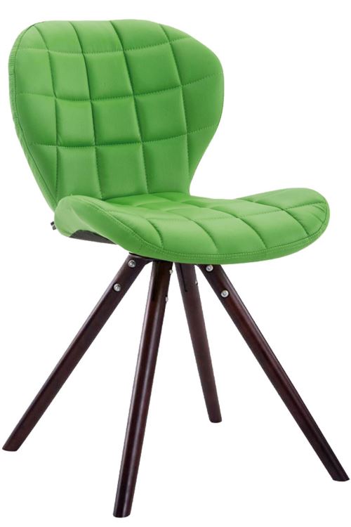 Chaise visiteur Alyssa similicuir piètement rond , Cappuccino/Vert