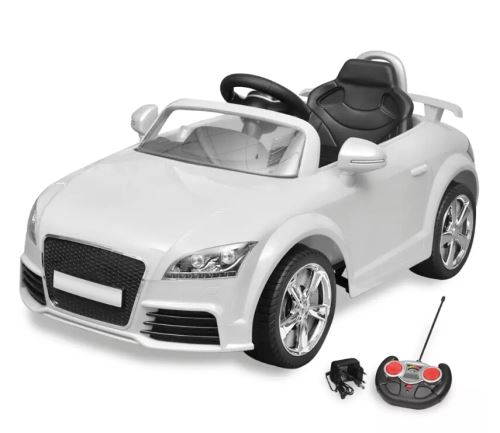 Voiture de conduite TT RS pour enfants avec télécommande Blanc