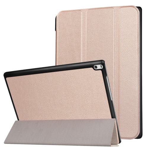 Etui en PU tablette support plié enrose or pour votre Lenovo Tab 4 10 Plus